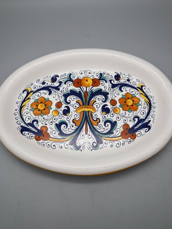 Deruta Other - Nova Deruta Italian Art Pottery Serving Platter Dish Ricco Deruta Style 10"L